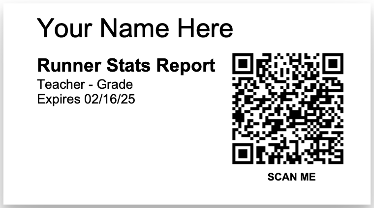 QR Runner Report